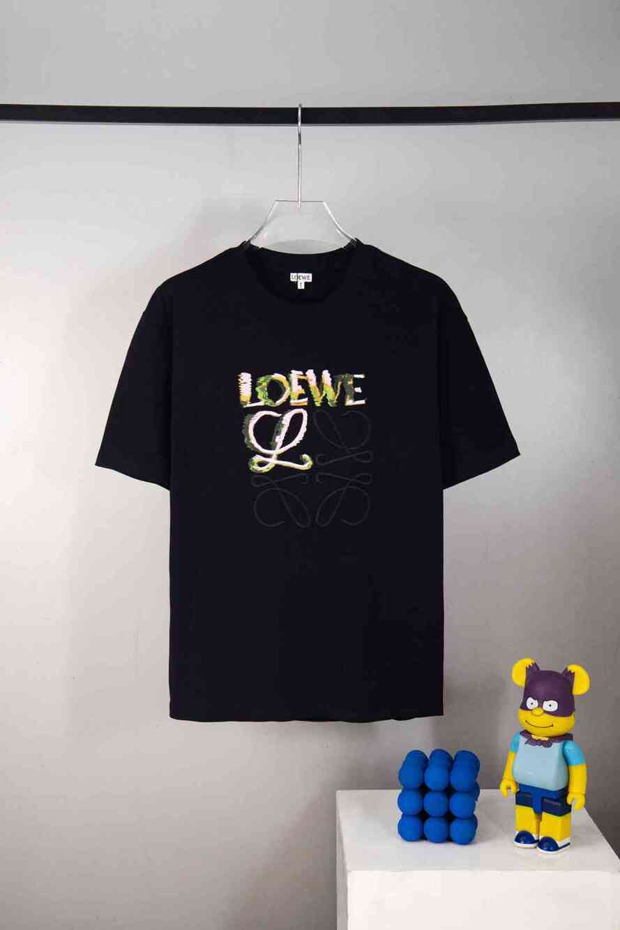 Loewe Floral Print LOEWE Graphic Anagram Cotton Short Sleeve T-shirt